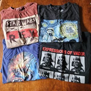 Star Wars LOT of 4 T-Shirts All Size Men's Large